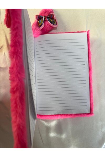 PARLAK EVREN Pink Plush Notebook