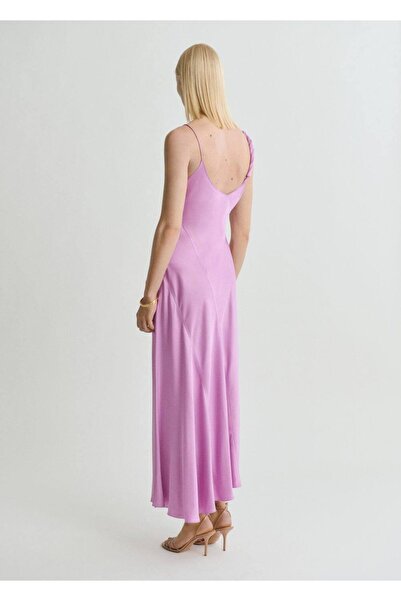 MANGO Woman Asimetrik saten elbise