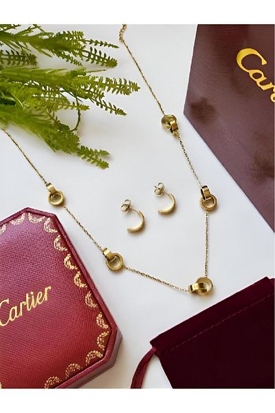 Fa A distinctive two-piece set consisting of a necklace and earrings