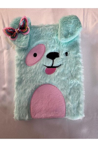 PARLAK EVREN Green Plush Notebook