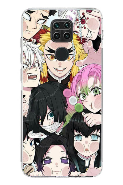 TechTree حافظة سيليكون شفافة متوافقة مع هاتف Redmi Note 9 Demon Slayer Manga
