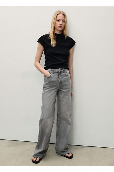 MANGO Woman Danila Wideleg High Waisted Jeans