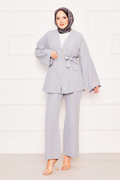 EBRUTESETTÜR Double Hijab Suit with Kimono