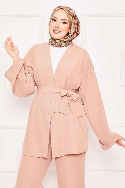 EBRUTESETTÜR Double Hijab Suit with Kimono
