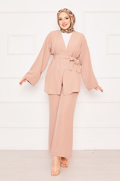 EBRUTESETTÜR Double Hijab Suit with Kimono