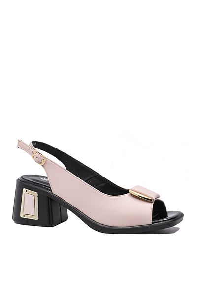 Dogati Sandale Office Dogati Natural Leather, Powder Pink with Golden Accents