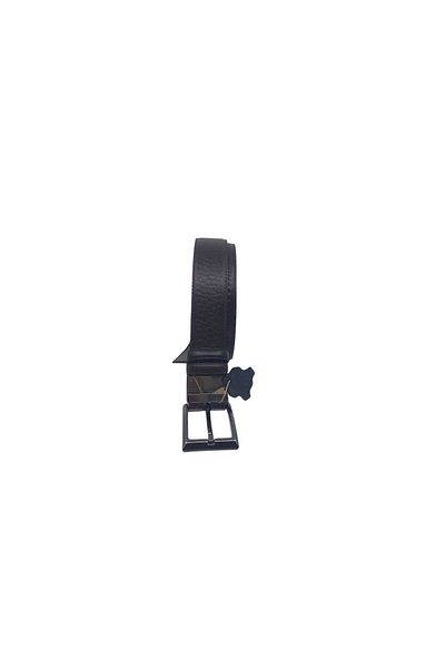 Zerhan 450 Men's Black - Dark Brown Double Sided Use Genuine Leather Fabric Belt 3 cm