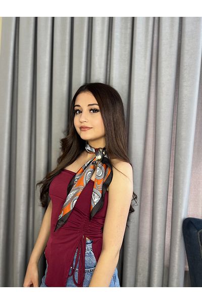 NEDEFİT Women's Patterned Voile Silk Scarf |   Stylish and Elegant Neck Accessory