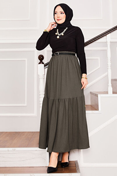 EBRUTESETTÜR Elastic Waist Gathered Hijab Skirt