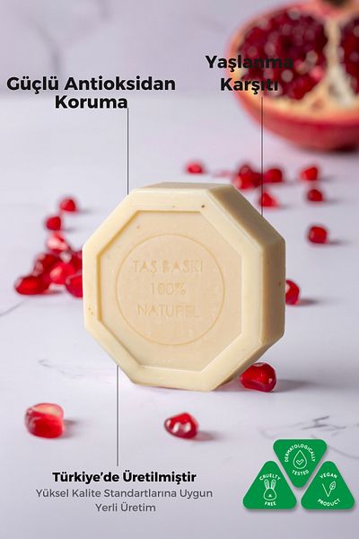 Naturix Pomegranate Stone Soap Skin Tone Balancing and Spot Care - 125 gr