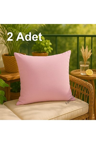 fabricorg Punch'a Uygun Duck Bezi Kırlent Kılıfı Şeker Pembe (40x40 Cm) 2 Adet