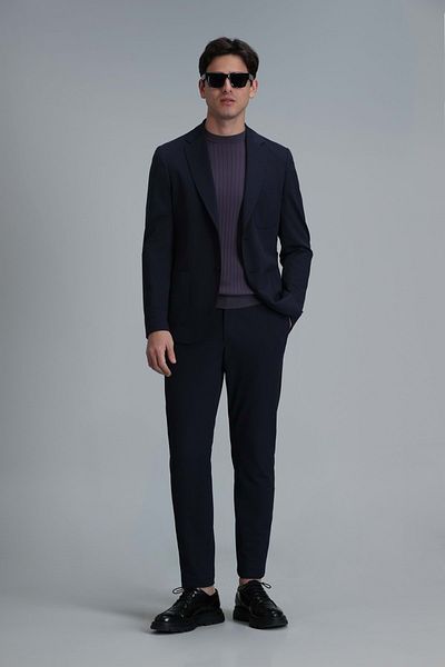 Lufian 111190325 Hunter Smart Men's Chino Pants Slim Fit Men's Trousers Navy Blue