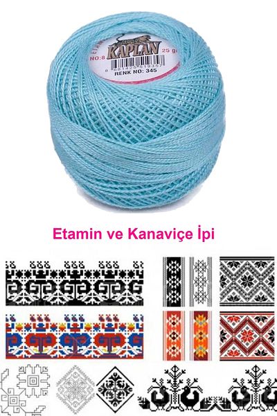 PRATİKOBA Tiger Etamine and Cross Stitch Rope No. 8 Code/Color: 345 - Royaleks