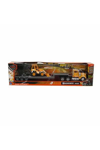 LiderGlobal 1:43 Long Haul Kenworth Carrier Truck and Dozer