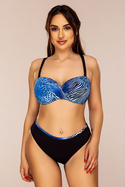 Lush Fashion Costum de Baie din Doua Piese Albastru