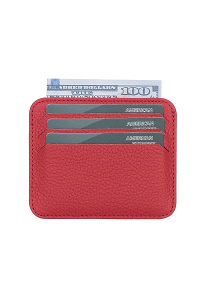 LiderGlobal Pedro Slim Leather Card Holder ERC2 Red