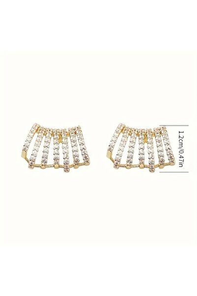 Accessories Vanilla Avenue Şık Işıltılı Halka Rhinestone Elegant Günlük Kullanım Kadın Küpe