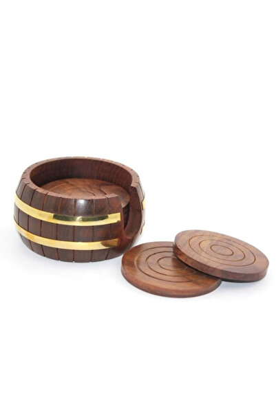 My Reality Fashion Brass Round Wooden under Cup