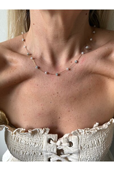 Rossetto Atelier Paslanmaz Çelik İthal İncili Taşlı Kolye