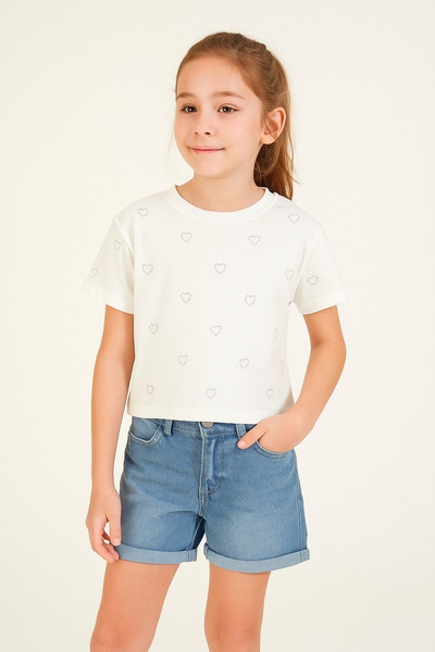 wakawakakidsstore Tricou cu mânecă scurtă pentru fetiță cu imprimeu de piatră...