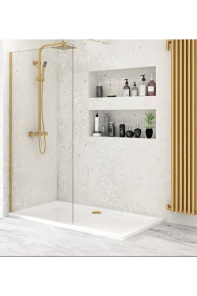ERİKMANN Gold Duşakabin Sabit Duş Panel Yarım Ay Seperatör 80 H190