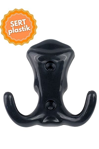 KOÇSAN Defne Plastik Siyah Askı, Lüks Vestiyer Askısı, Dolap Askılık, Duvar A...