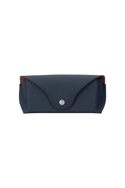 PLM Roan Leather Glasses Case CRBN3 Navy Blue