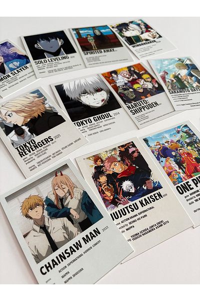 Pankart Evi Set de mini carduri tematice de poster anime de 12 bucăți