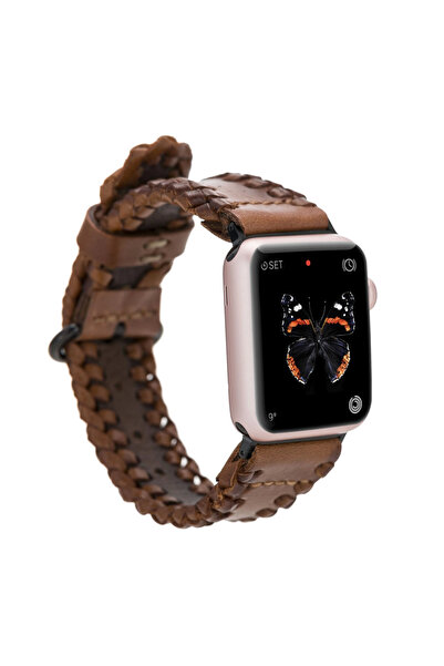 Genel Markalar Apple Watch Uyumlu Deri Kordon 42-44-45mm SM58 RST2EF