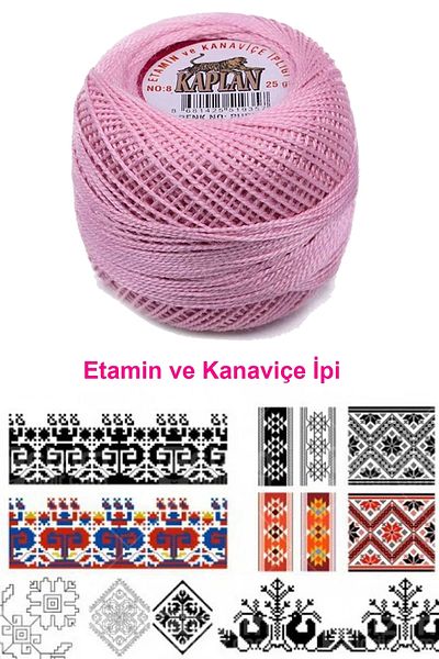 PRATİKOBA Tiger etamine and cross stitch thread no. 8 code/color: powder - royaleks