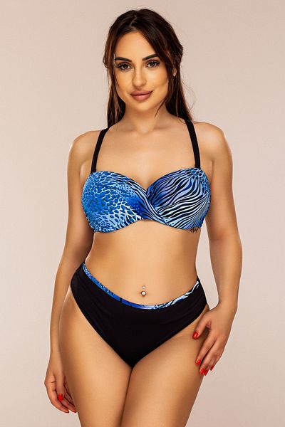Lush Fashion Costum de Baie din Doua Piese Albastru
