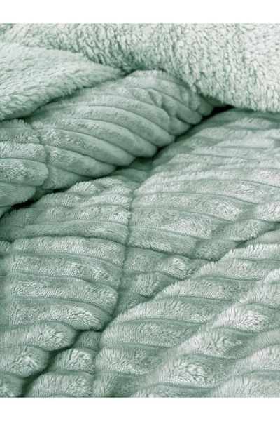 Enseb Cotton Box Wave Sage Double Quilt