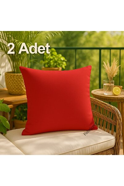 fabricorg Punch'a Uygun Duck Bezi Kırlent Kılıfı Kırmızı (40x40 Cm) 2 Adet