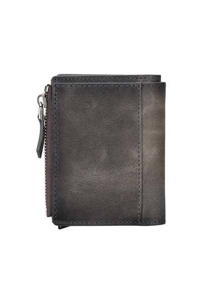 Enseb Leather Wallet and Card Holder, Mechanized, 10 Card Compartments, Effect Gray