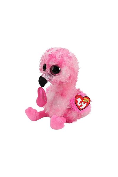 Enseb Ty Beanie Boos Flamingo Plush with Heart Dainty 15 cm