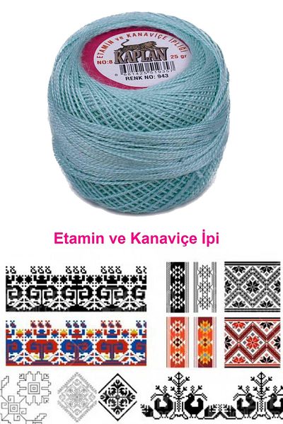 PRATİKOBA Tiger etamine and cross stitch thread no. 8 code/color: 943 - royaleks