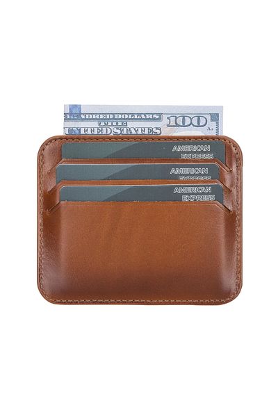 storeks Pedro Slim Leather Card Holder Rst2Ef Tan
