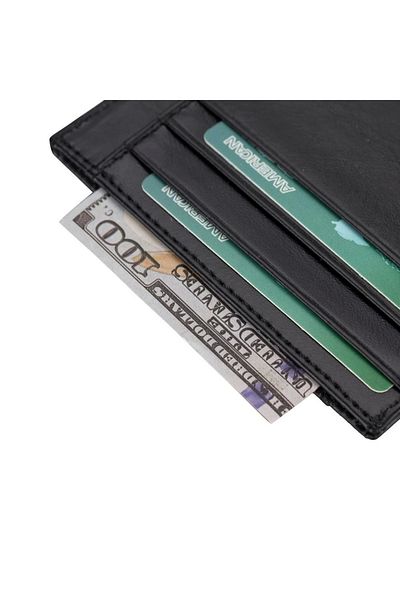 VELOREA Leather Card Holder Blwl018 Rst1 Black