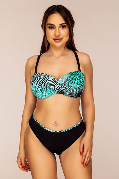 Lush Fashion Turquoise Two-Piece Swimsuit