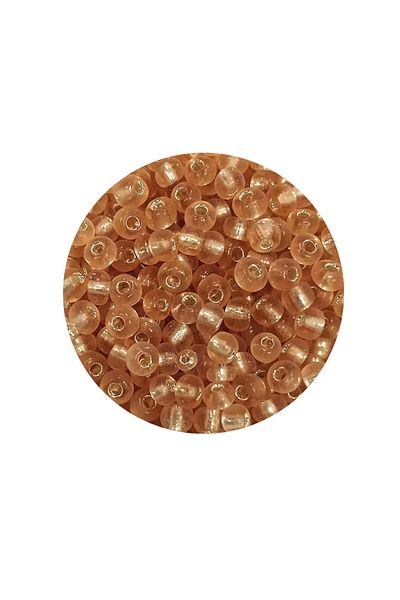 PRATİKOBA Cast glass sand beads (8/0) 3 mm - 20 grams - transparent honey color - bnc143