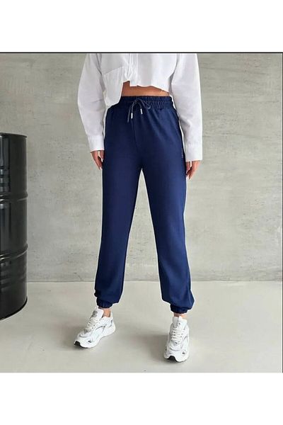 Mels Μπλέ Navy Modal Υφασμάτινο Μεταξένιο Παντελόνι Jogger Χωρίς Ζαρώματα