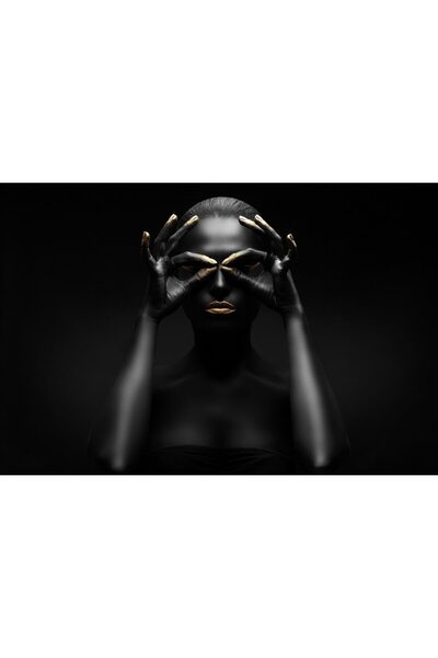 ve Tablou Canvas, Gold, Eye, Portret, 90 x 60 cm, Rama lemn, Multicolor