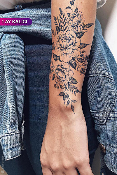 BP Tattoo 1 Ay Kalıcı Dövme Gerçek Dövme Görünümlü Çiçek Dövmesi Tattoo