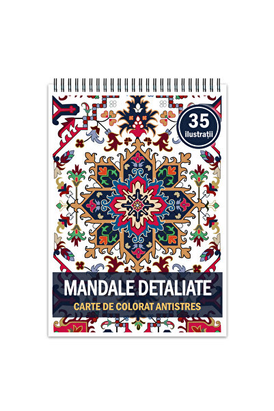 Legendary Gifts Carte de colorat antistres, 35 de ilustratii Mandale Detaliate