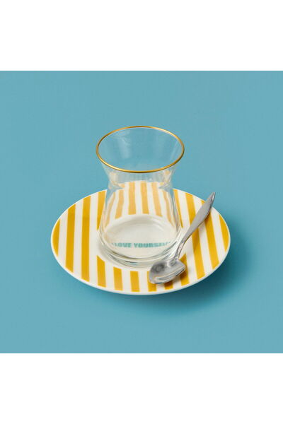 MATMEL Kitchen Love Yourself Tea Plate - Yellow - 13 cm