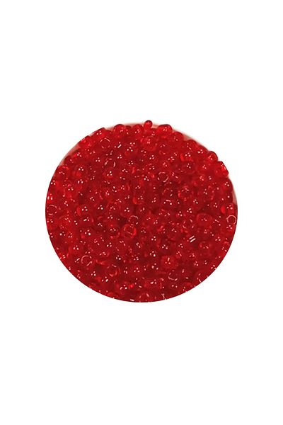 PRATİKOBA Bulk glass sand beads (11/0) 2 mm - 60 grams - transparent red - bnc056