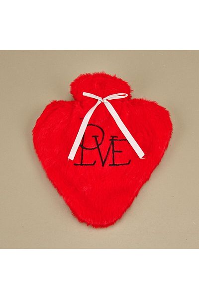 MATMEL Heart Plush Hot Water Bag - Red - 600 ml