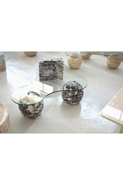 DEKOR SEHPA Calacatta Viola Orta Sehpa – %100 Doğal Taş – Sevgiyle El Yapımı