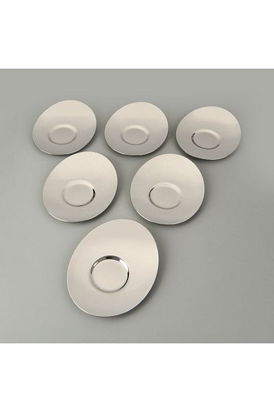 MATMEL Monaco 6 Piece Tea Plate Set - Inox