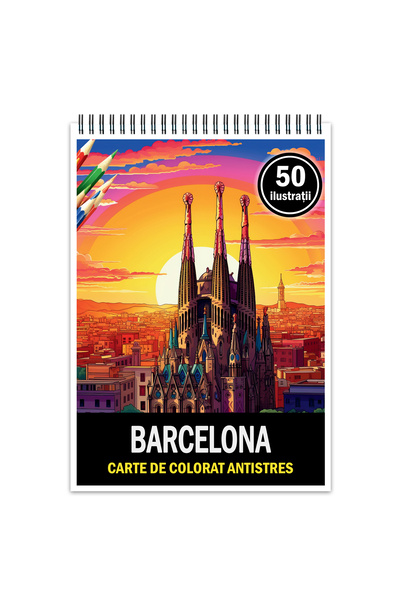 Legendary Gifts Βιβλίο ζωγραφικής κατά του στρες, 50 εικόνες, Βαρκελώνη